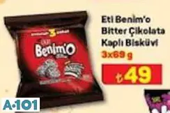 ETİ BENİM'O BİTTER ÇİKOLATA KAPLI BİSKÜVİ 3X69 G
